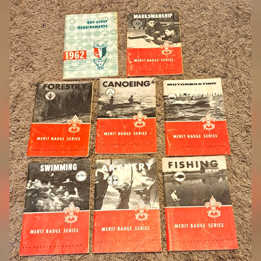 Vintage 1960s boy scout of America merit badge books